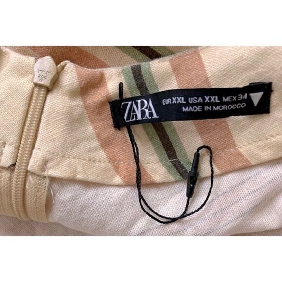 NWOT Zara Blogger’s Favorite Striped Linen Blend Wrap Halter Mini Dress, XXL - Picture 14 of 16